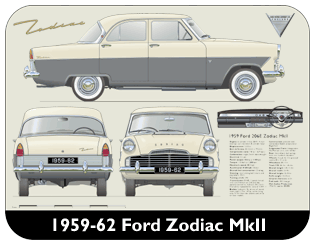 Ford Zodiac MkII 1959-62 Place Mat, Medium